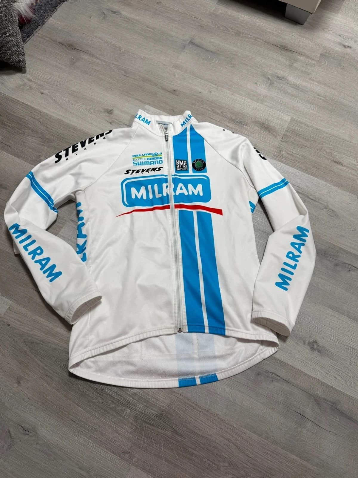Cyklistická mikina / bunda Santini Milram, velikost XXL — second hand, velmi dobrý