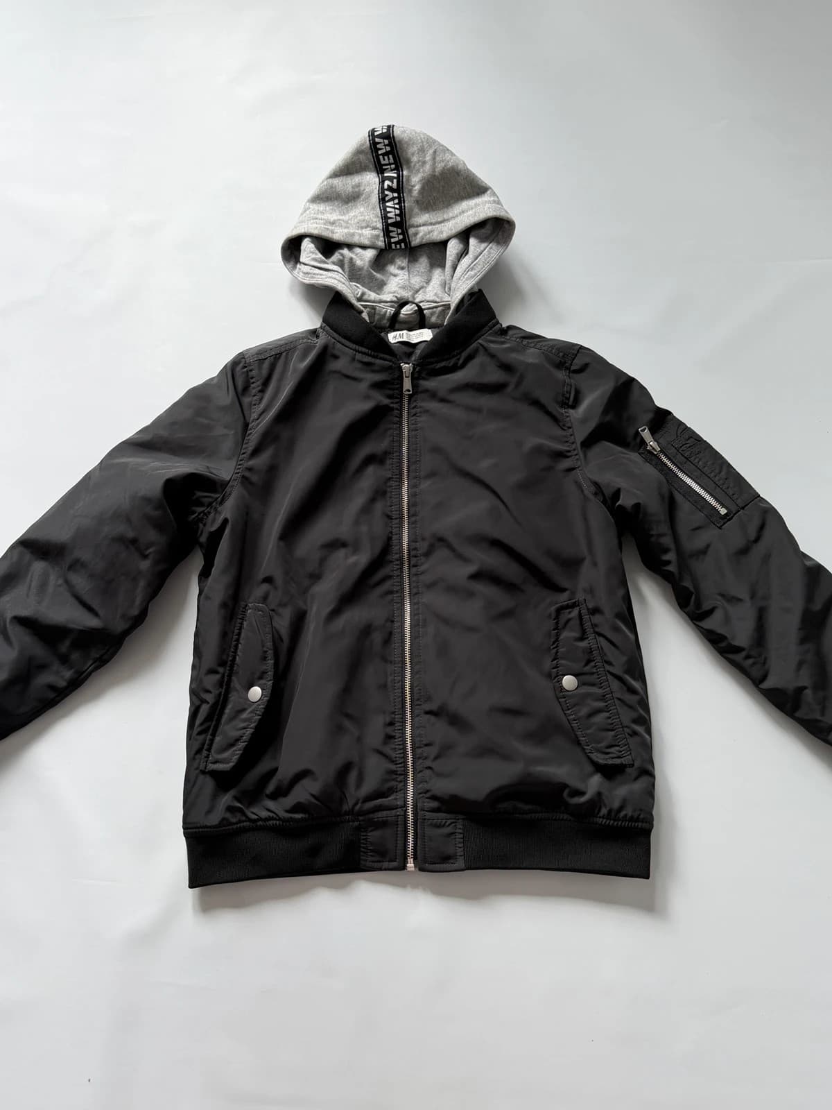 H&M bunda / bomber, velikost 146-152 — second hand, velmi dobrý